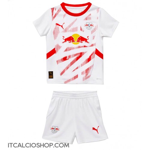RB Leipzig Prima Maglia Bambino 2024-25 Manica Corta (+ Pantaloni corti)